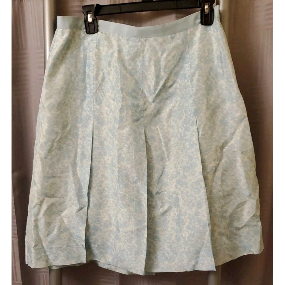 Banana Republic 100% Silk Skirt Light Blue Lined‎ Sz  8